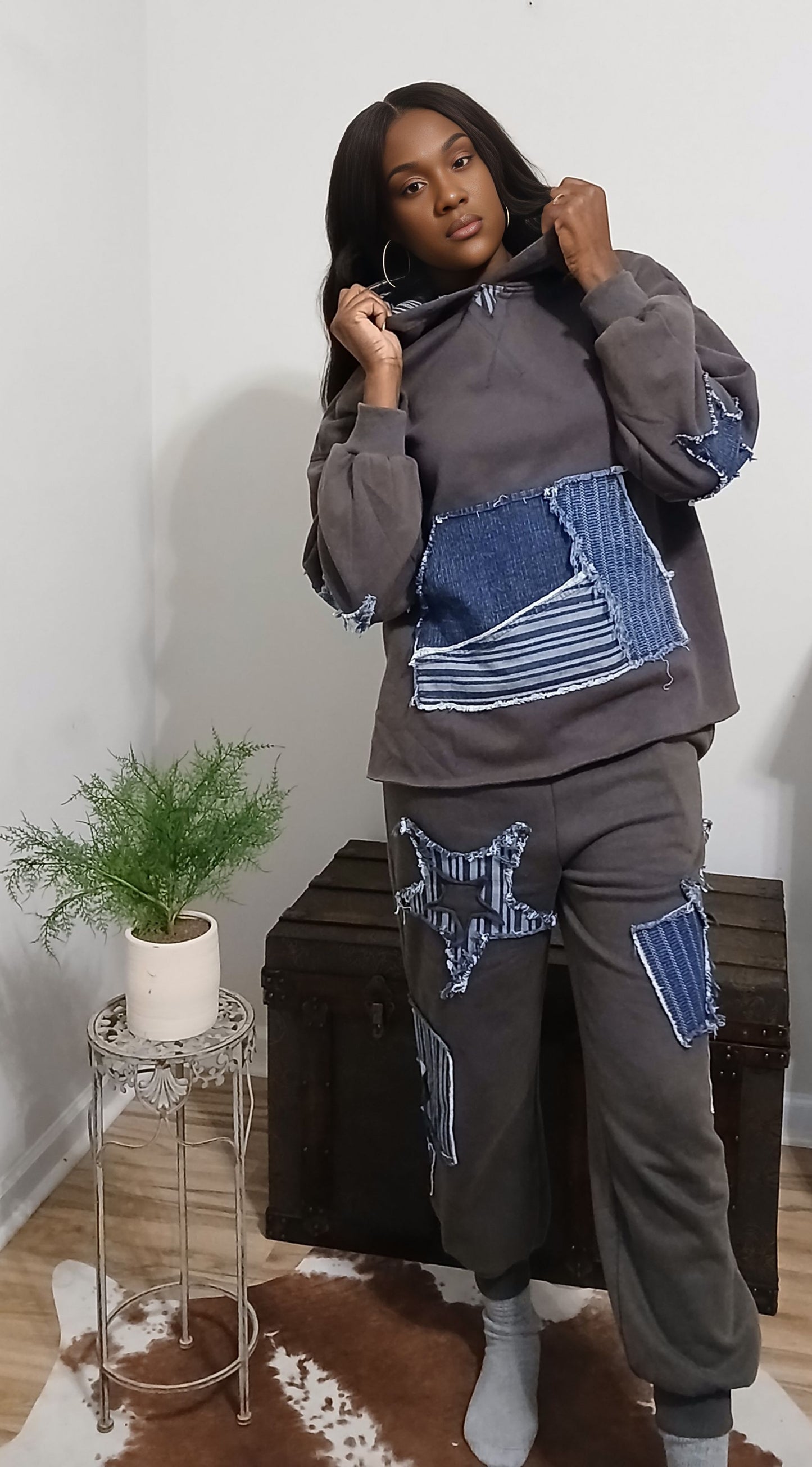 Shine Bright Mineral Washed Denim Hoodie