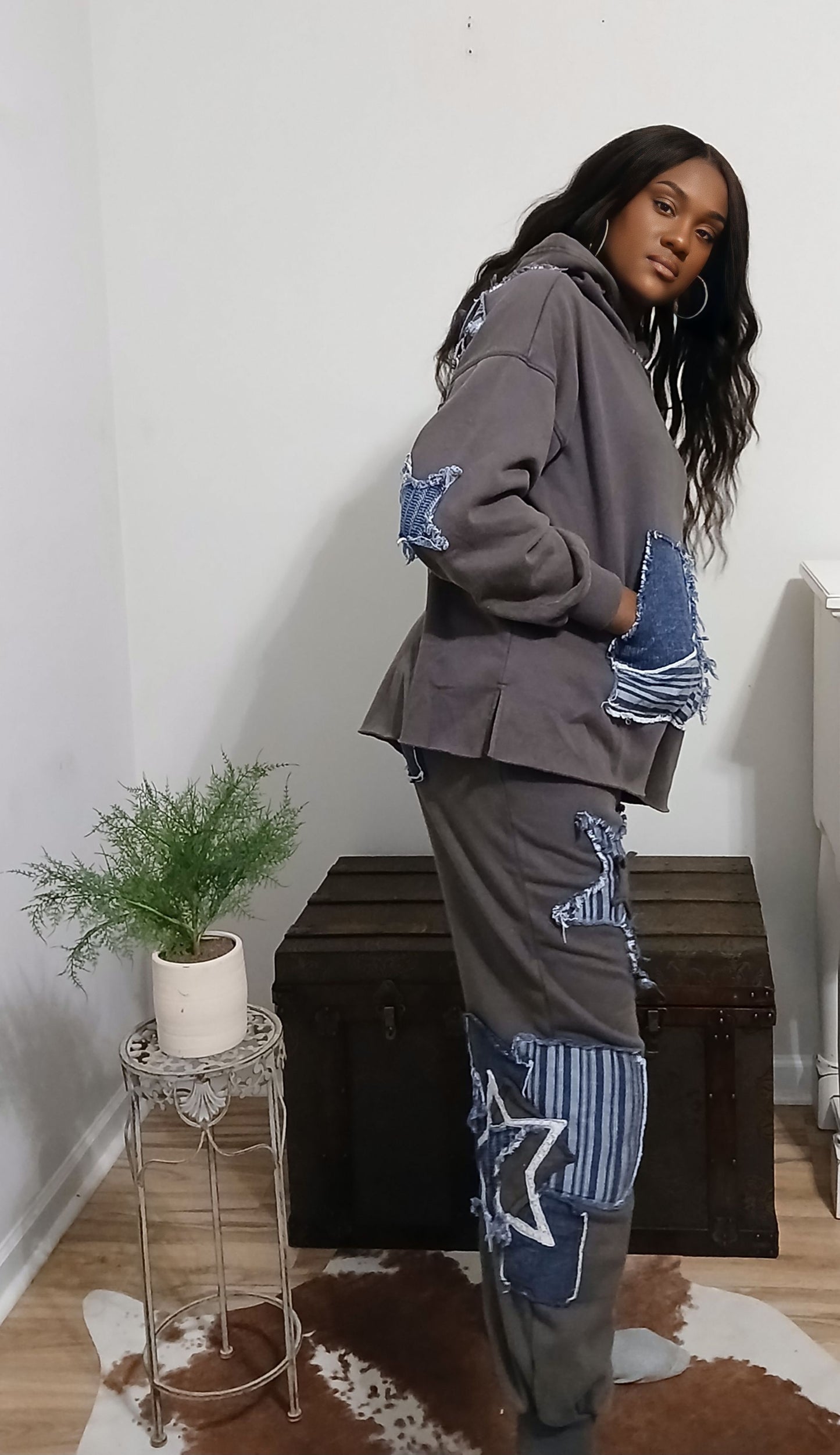 Shine Bright Mineral Washed Denim Hoodie