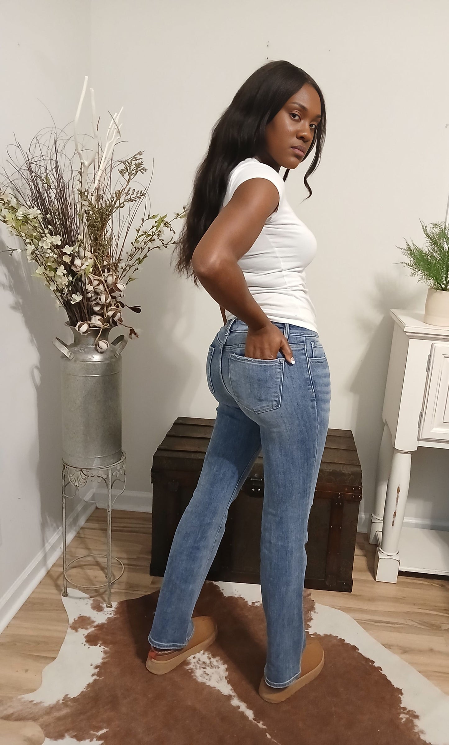 Yes I Do Denim Straight Leg Jeans-34.5" inseam